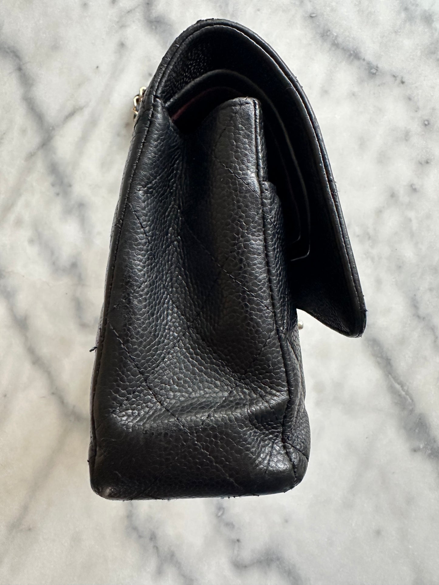 Chanel classic flap caviar
