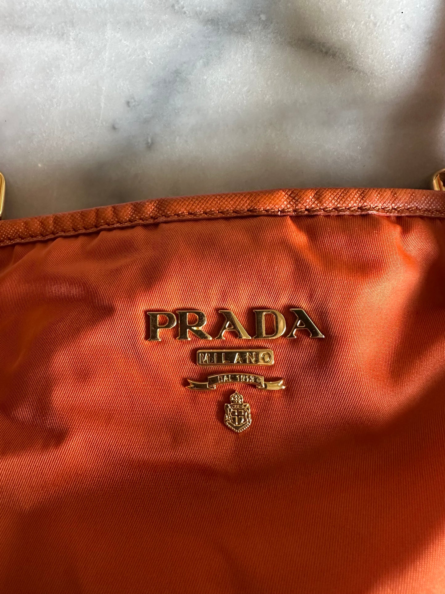 Prada shopper orange