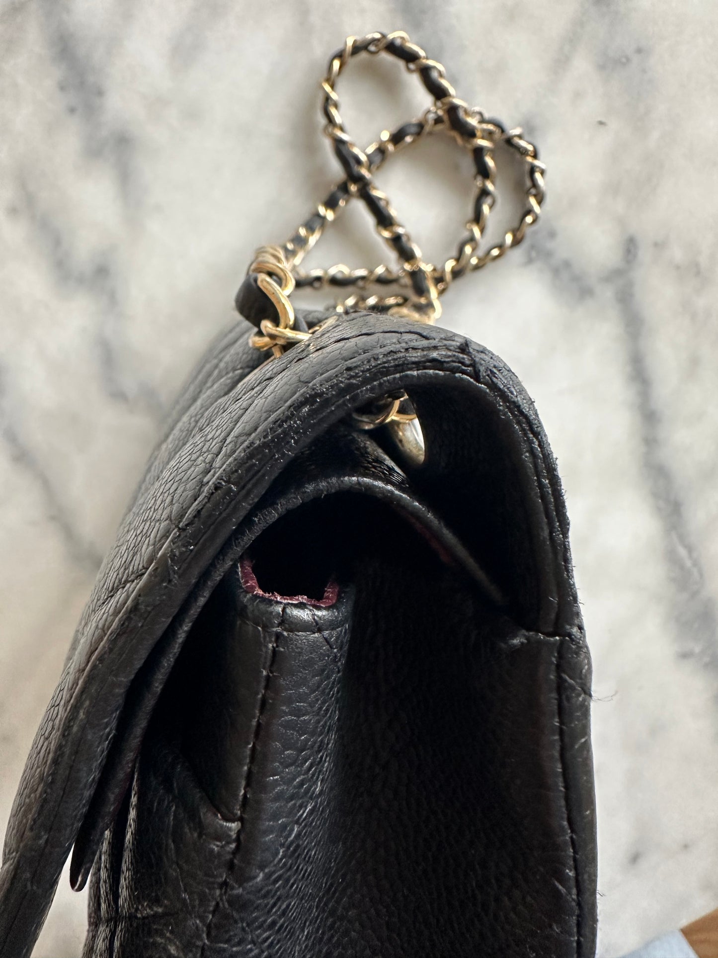 Chanel classic flap caviar