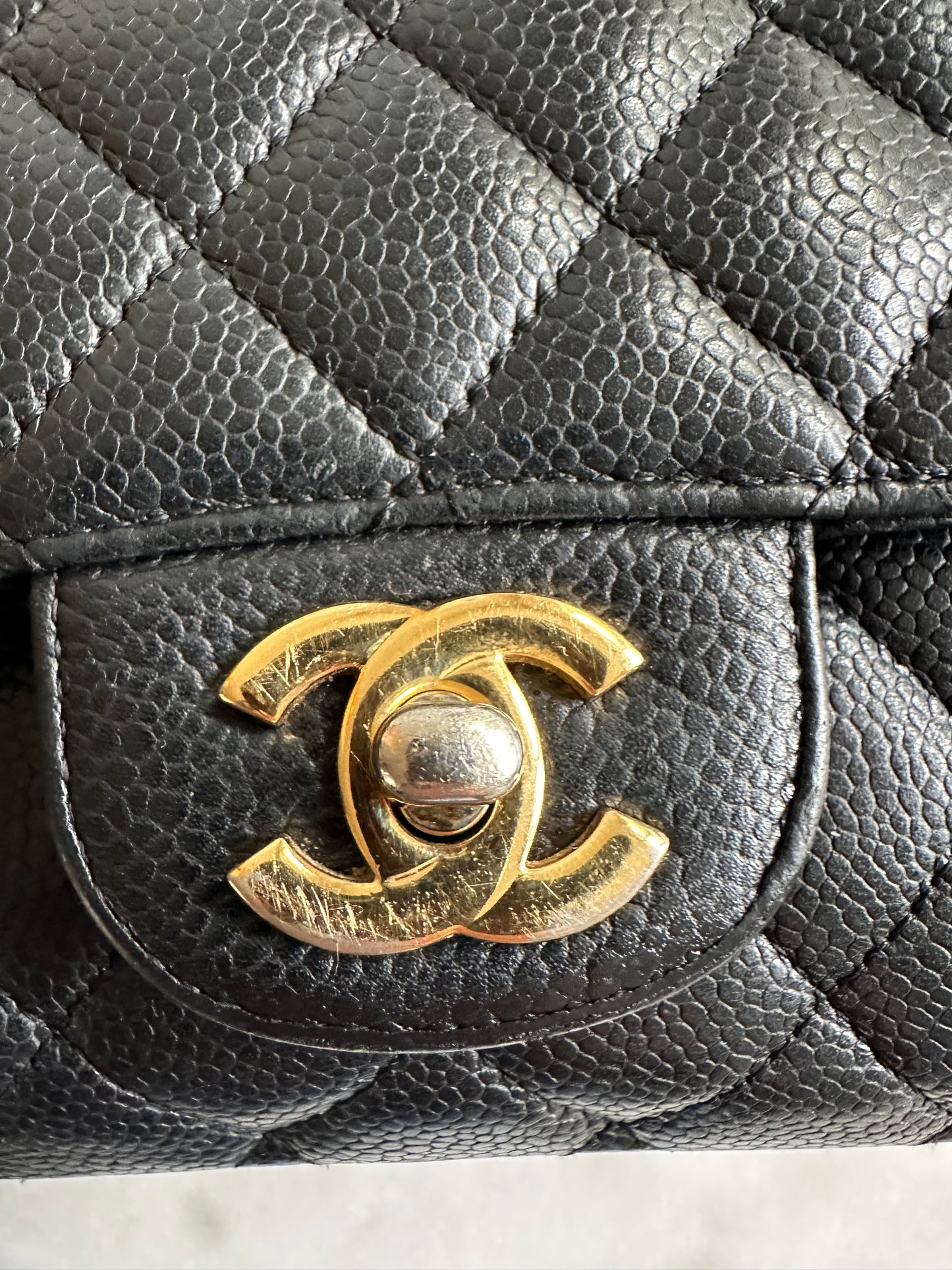 Chanel classic flap caviar