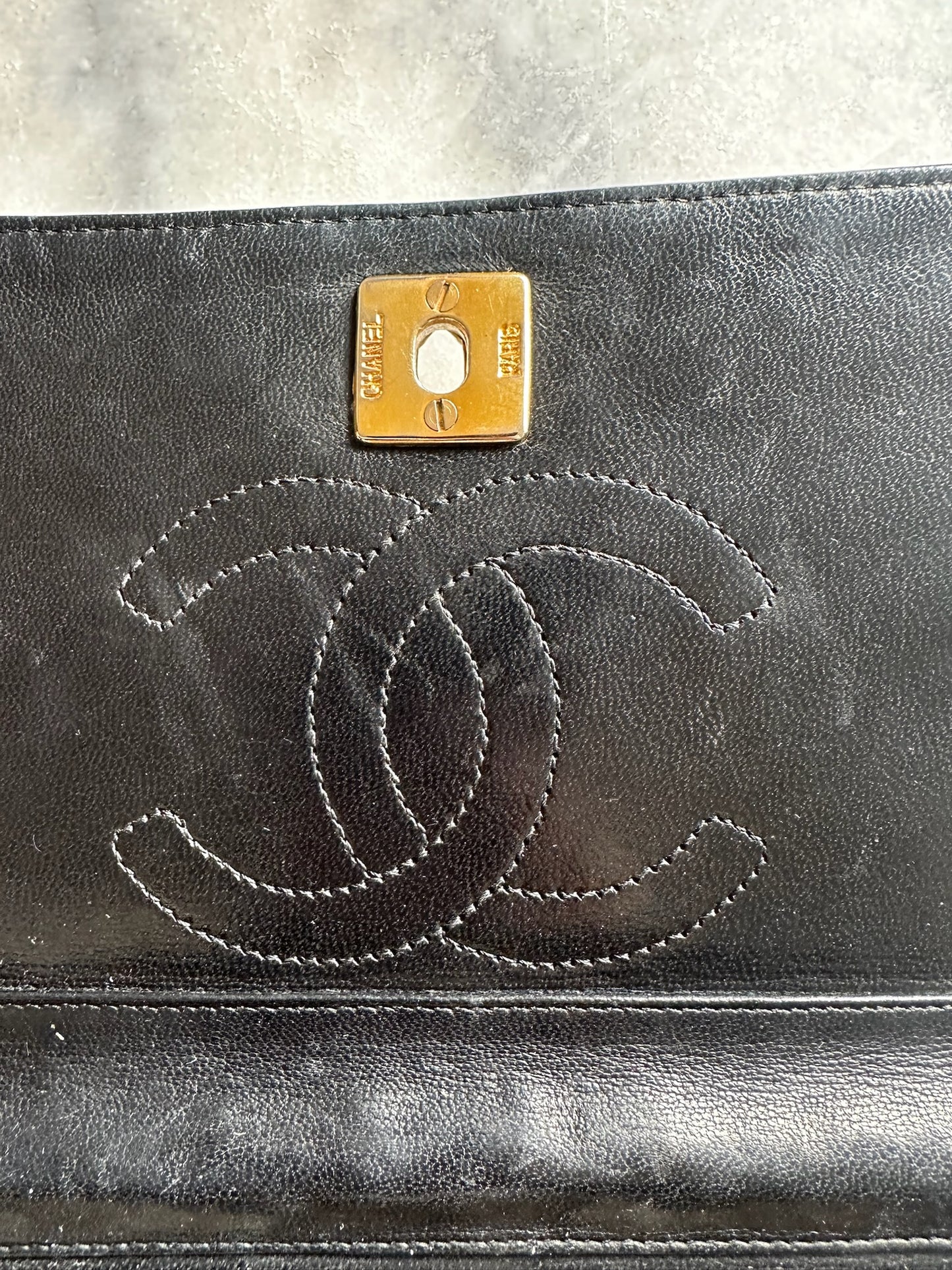 double flap half moon bag