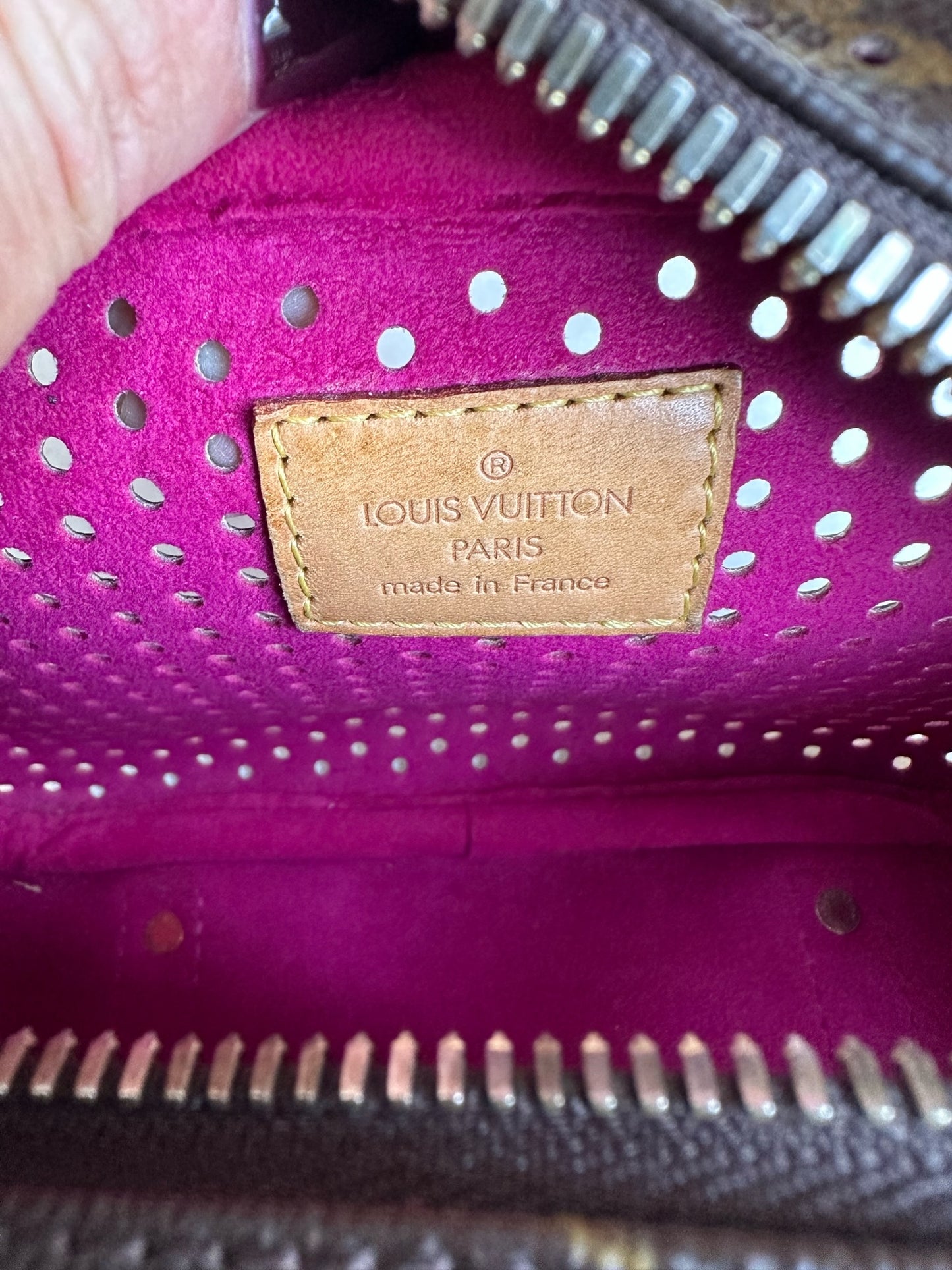Perforated Monogram Canvas Fuschia Mini Trocadero