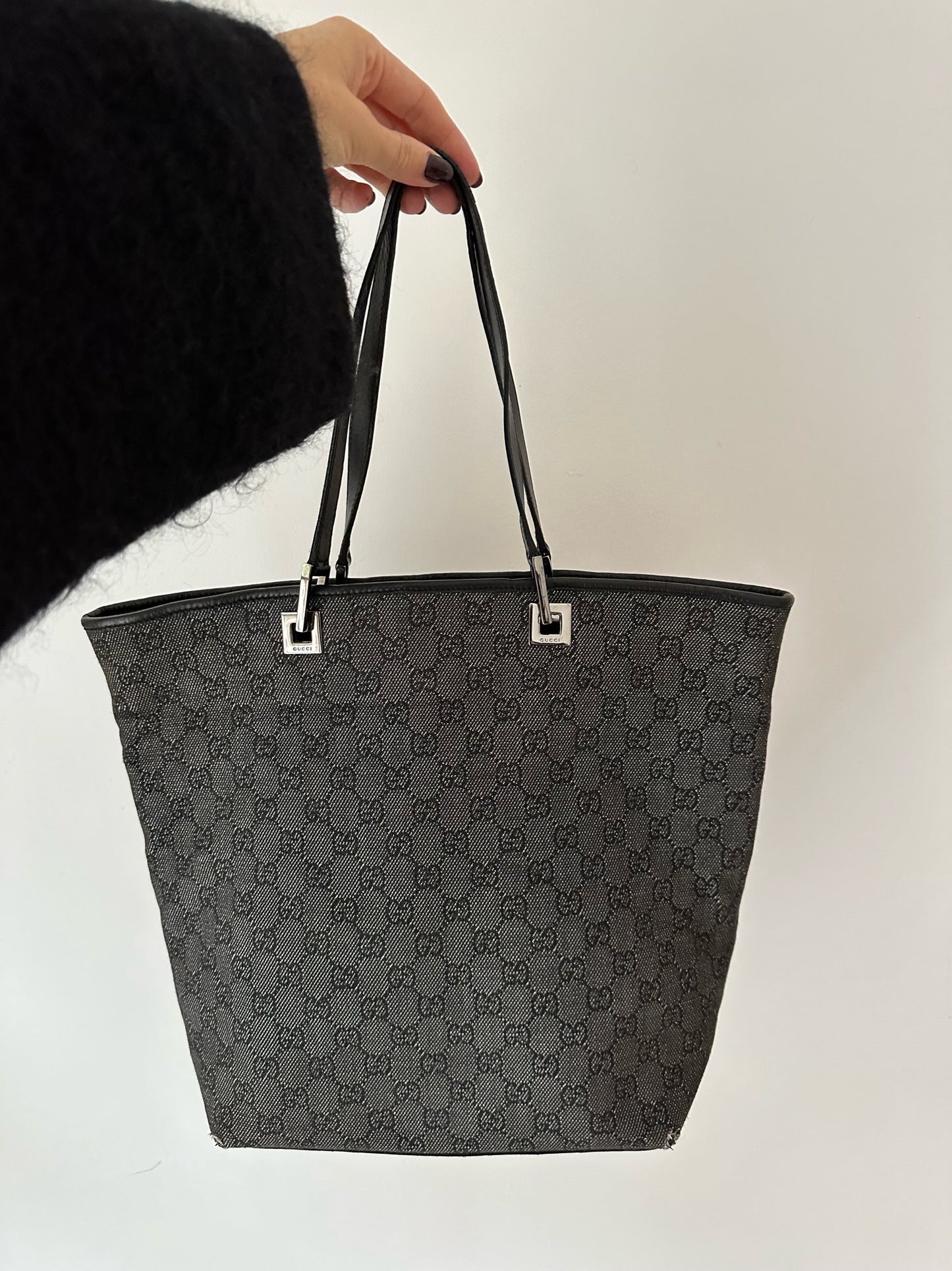 Grey canvas bag