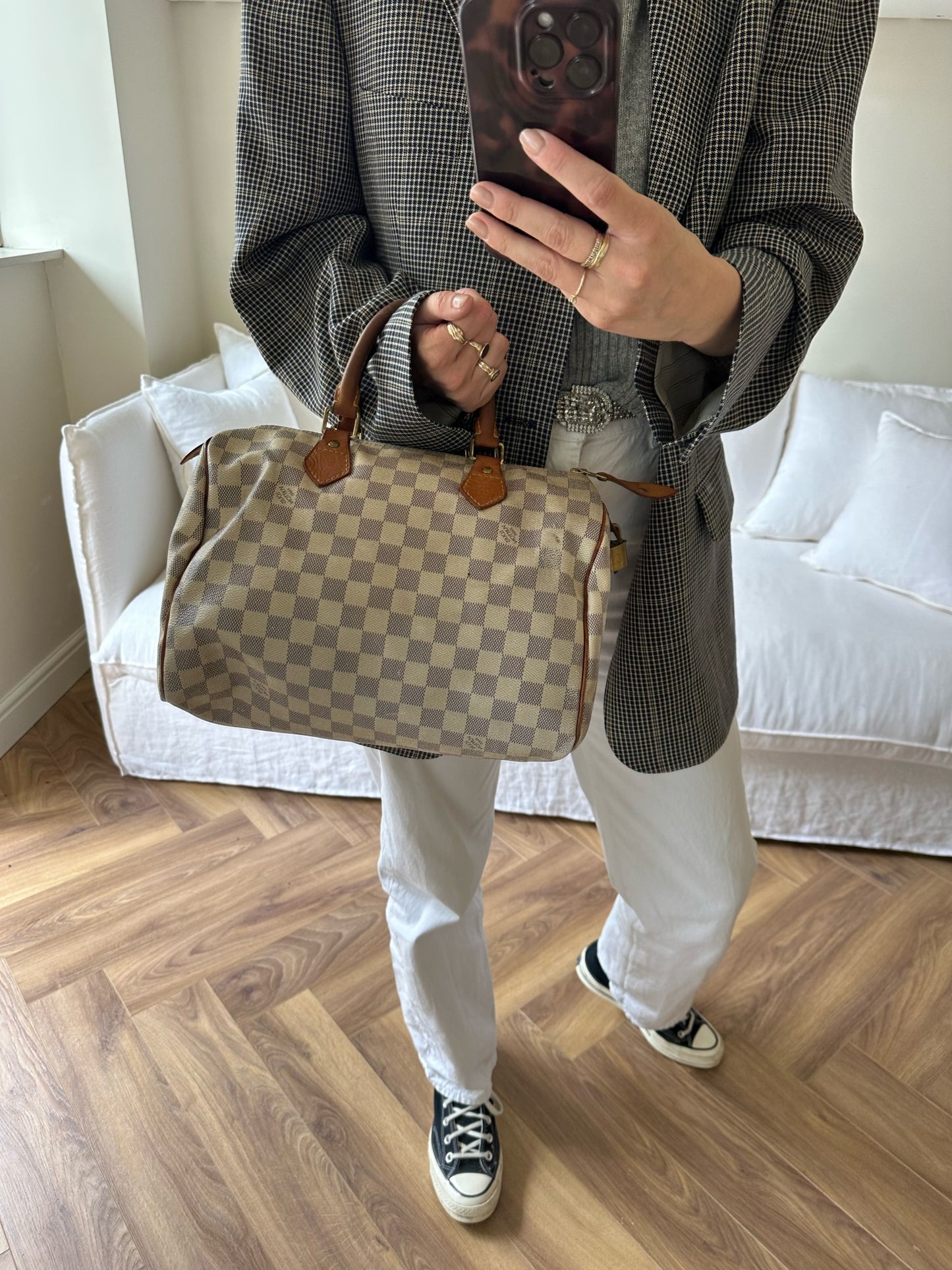 Speedy 30 in damier azur