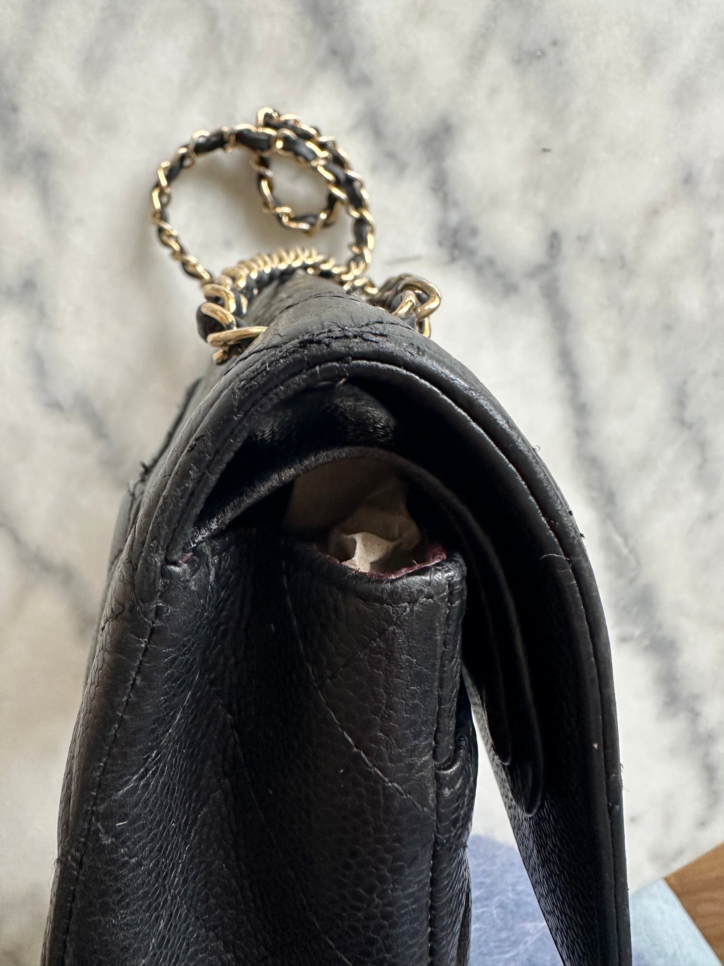 Chanel classic flap caviar