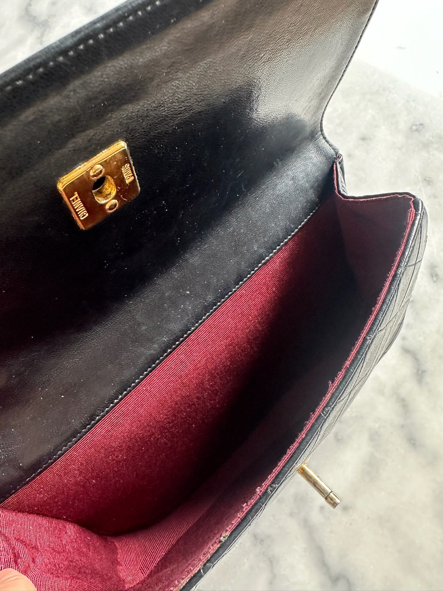 double flap half moon bag