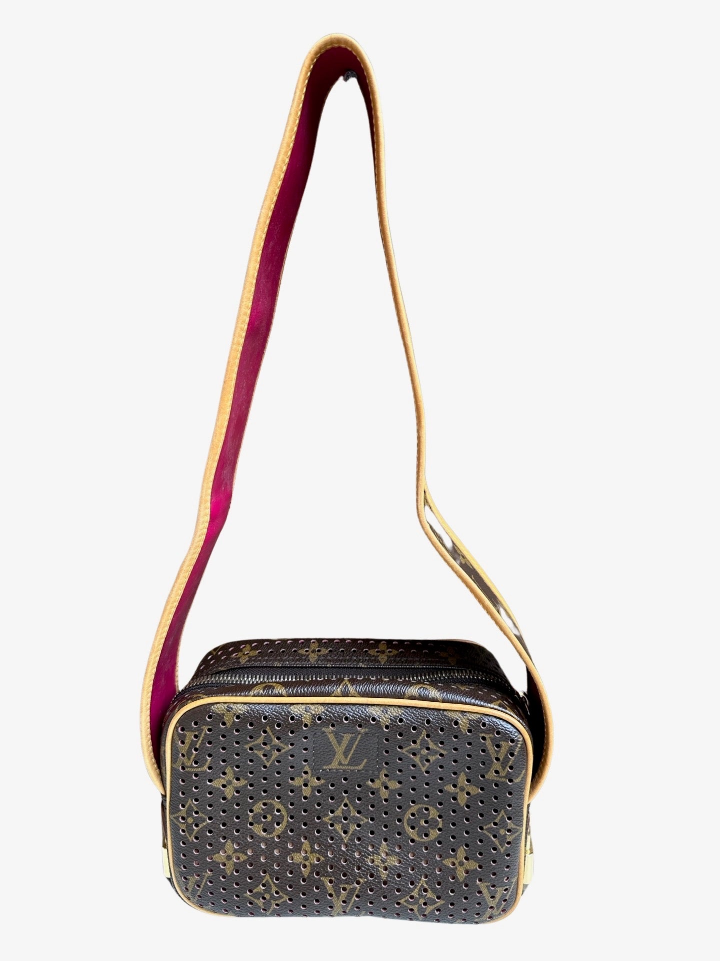 Perforated Monogram Canvas Fuschia Mini Trocadero