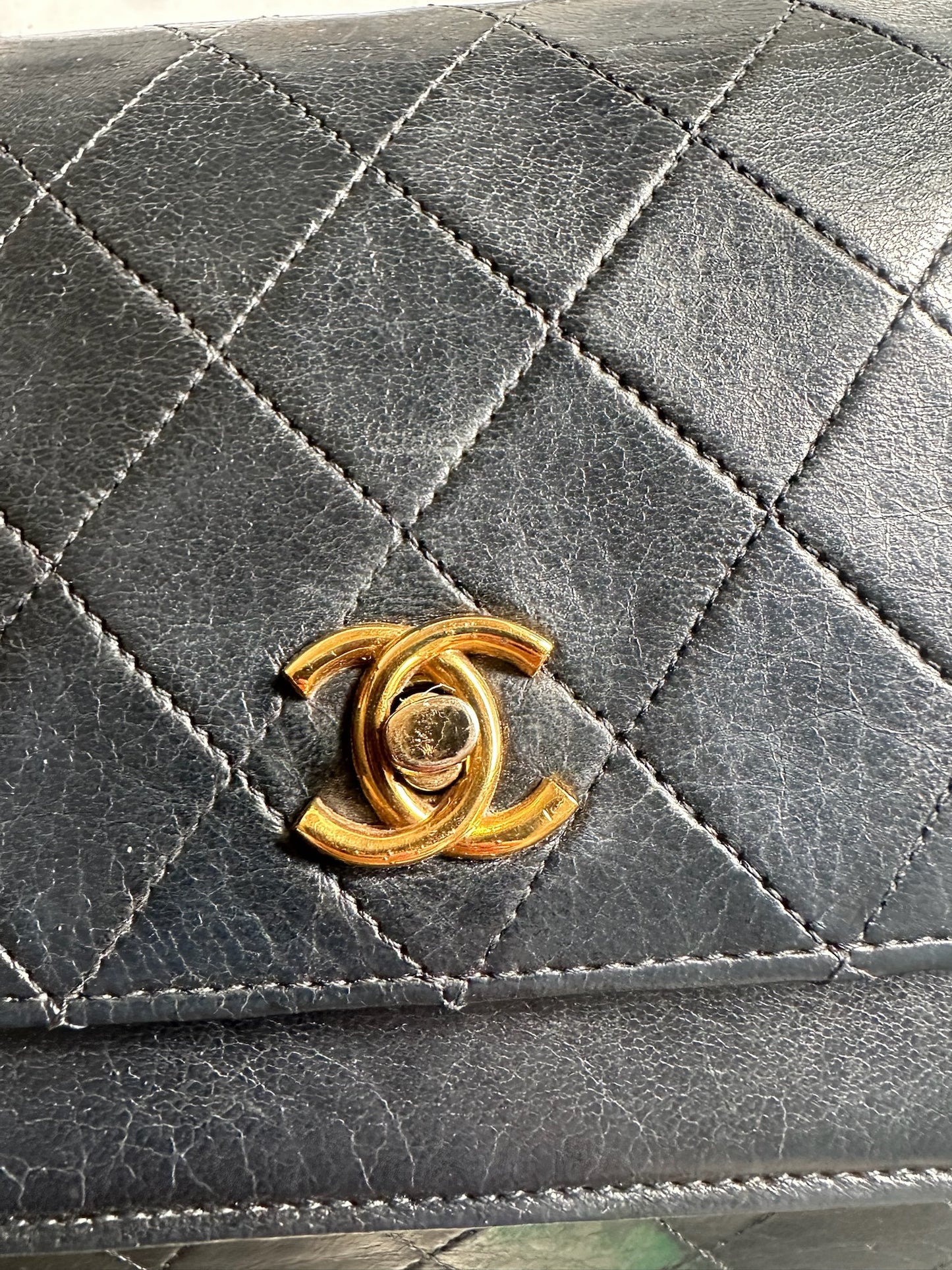 double flap half moon bag