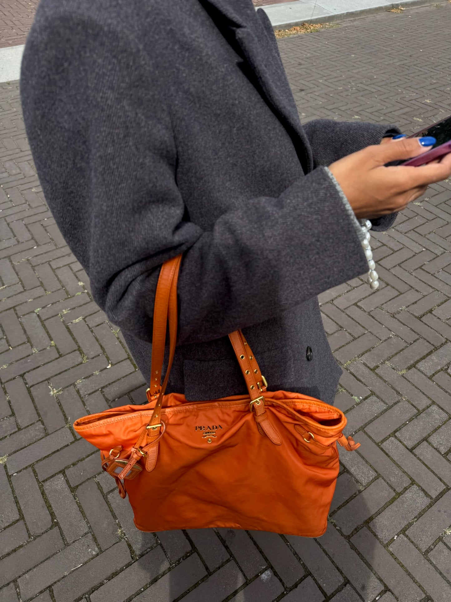 Prada shopper orange