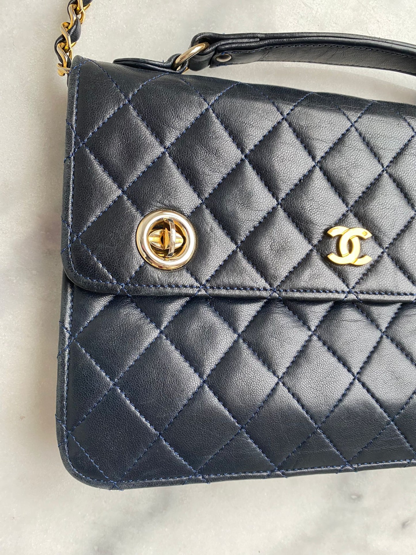 Leather flap bag