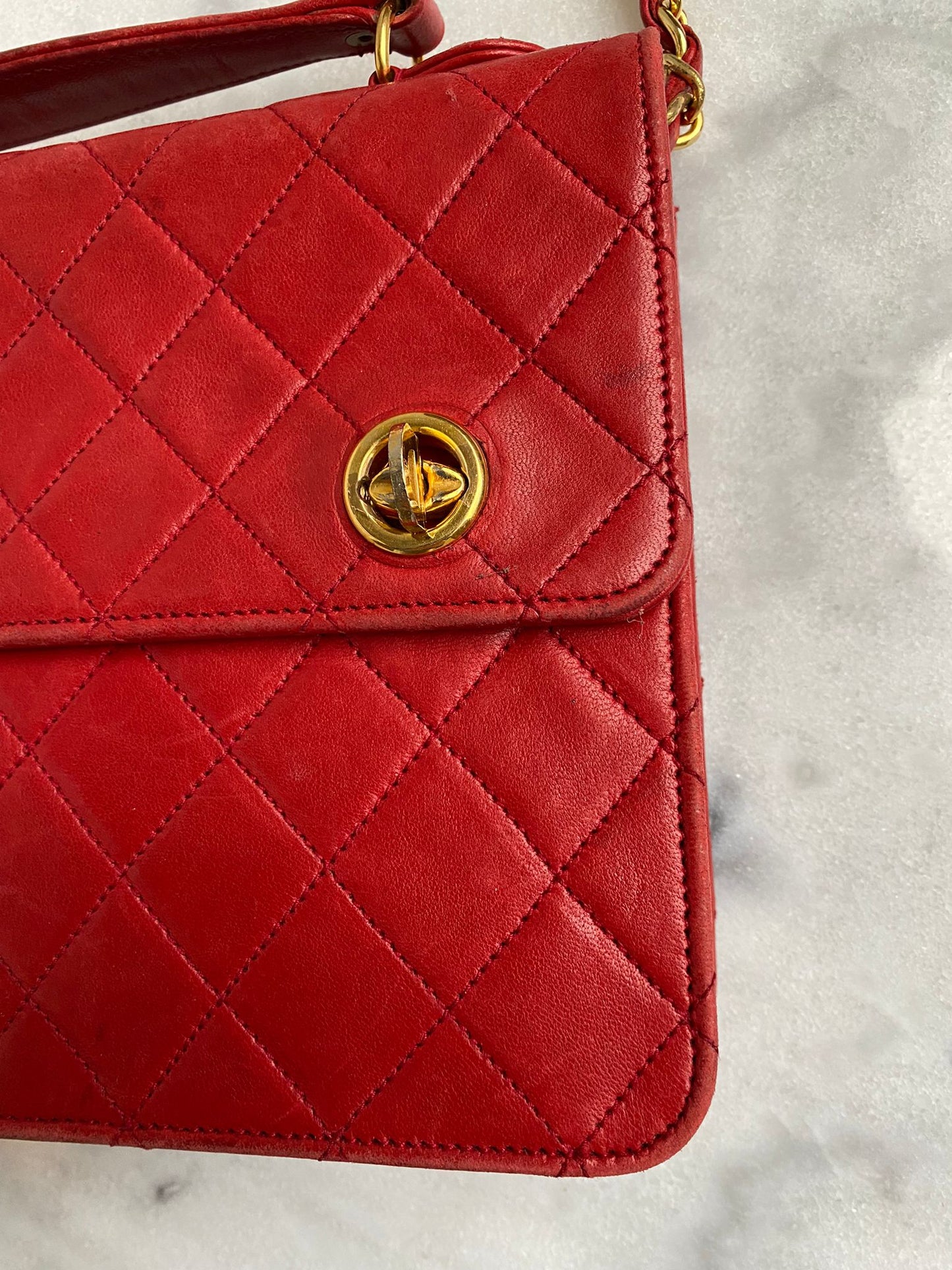 Leather flap bag