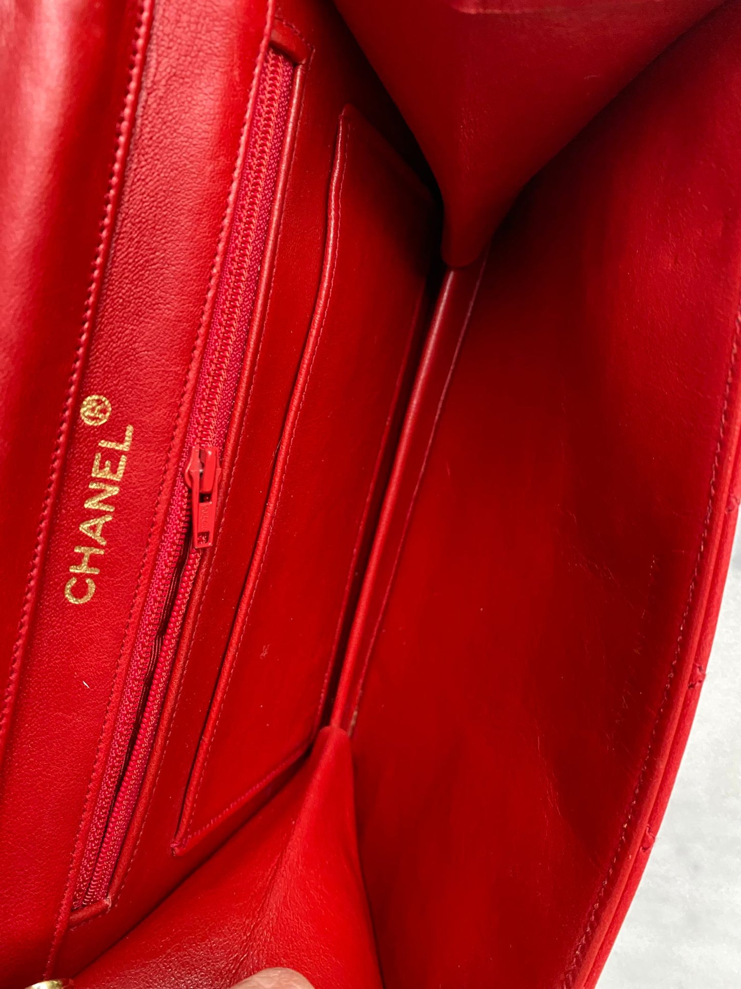 Leather flap bag