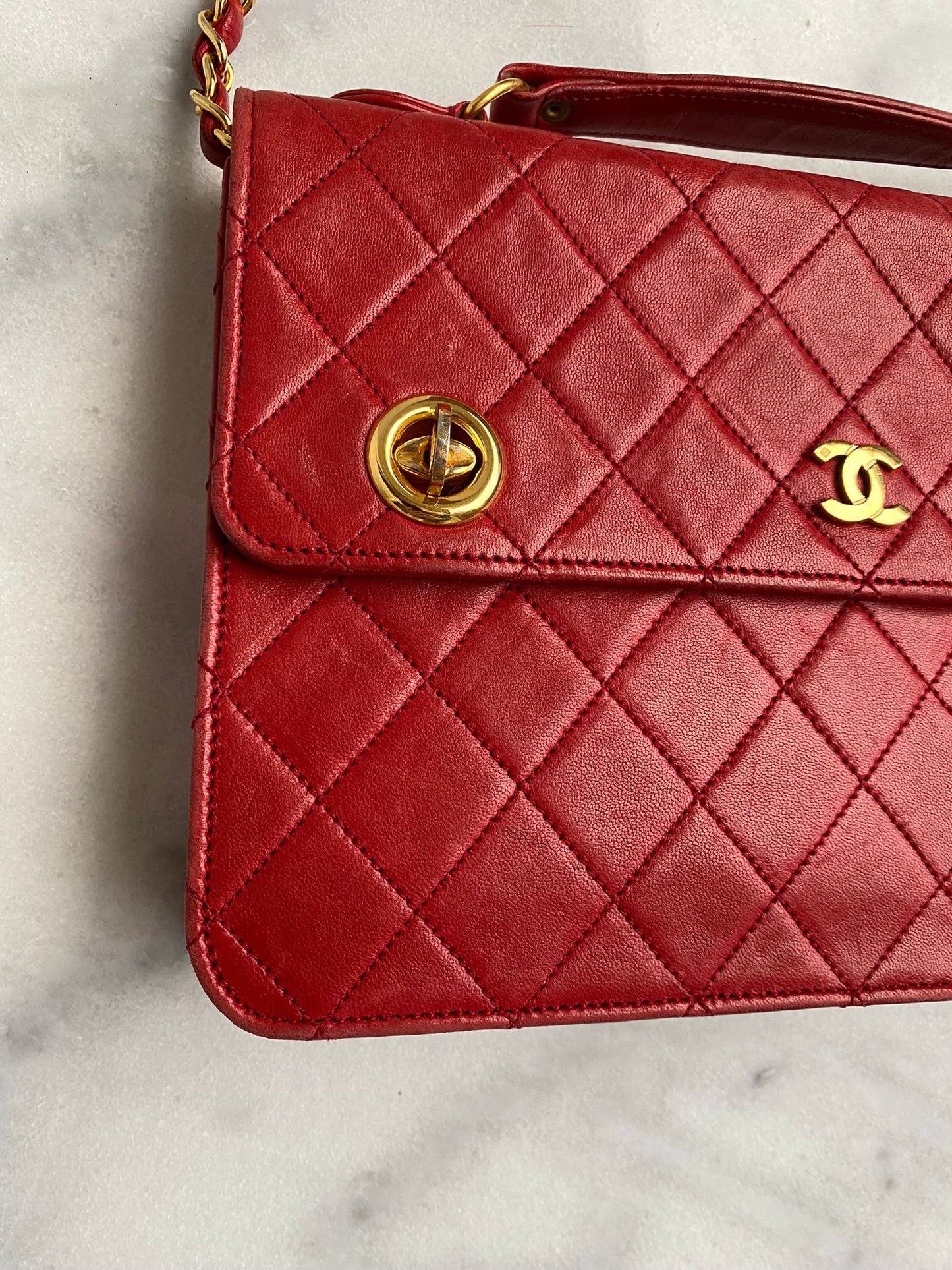 Leather flap bag