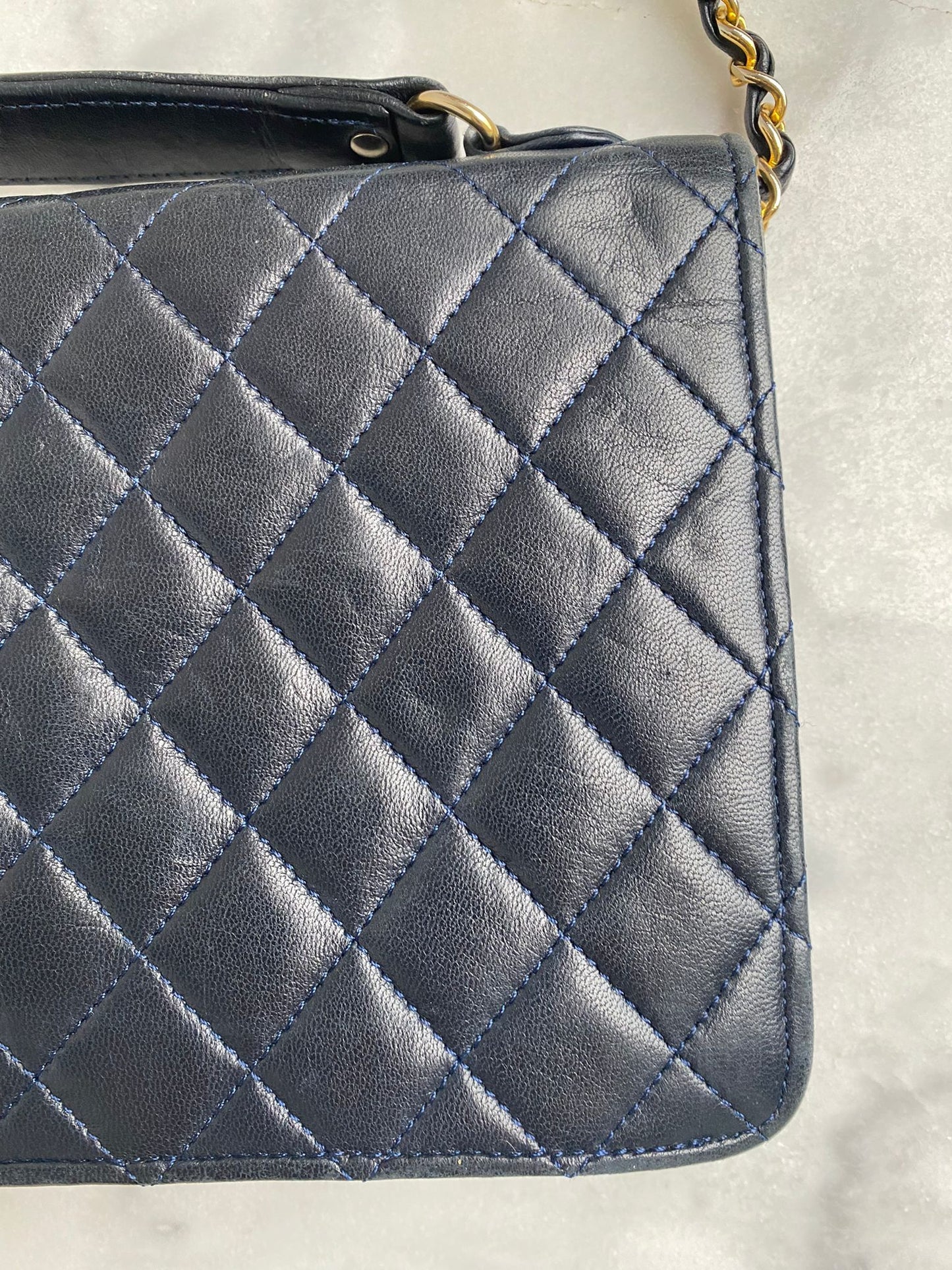 Leather flap bag
