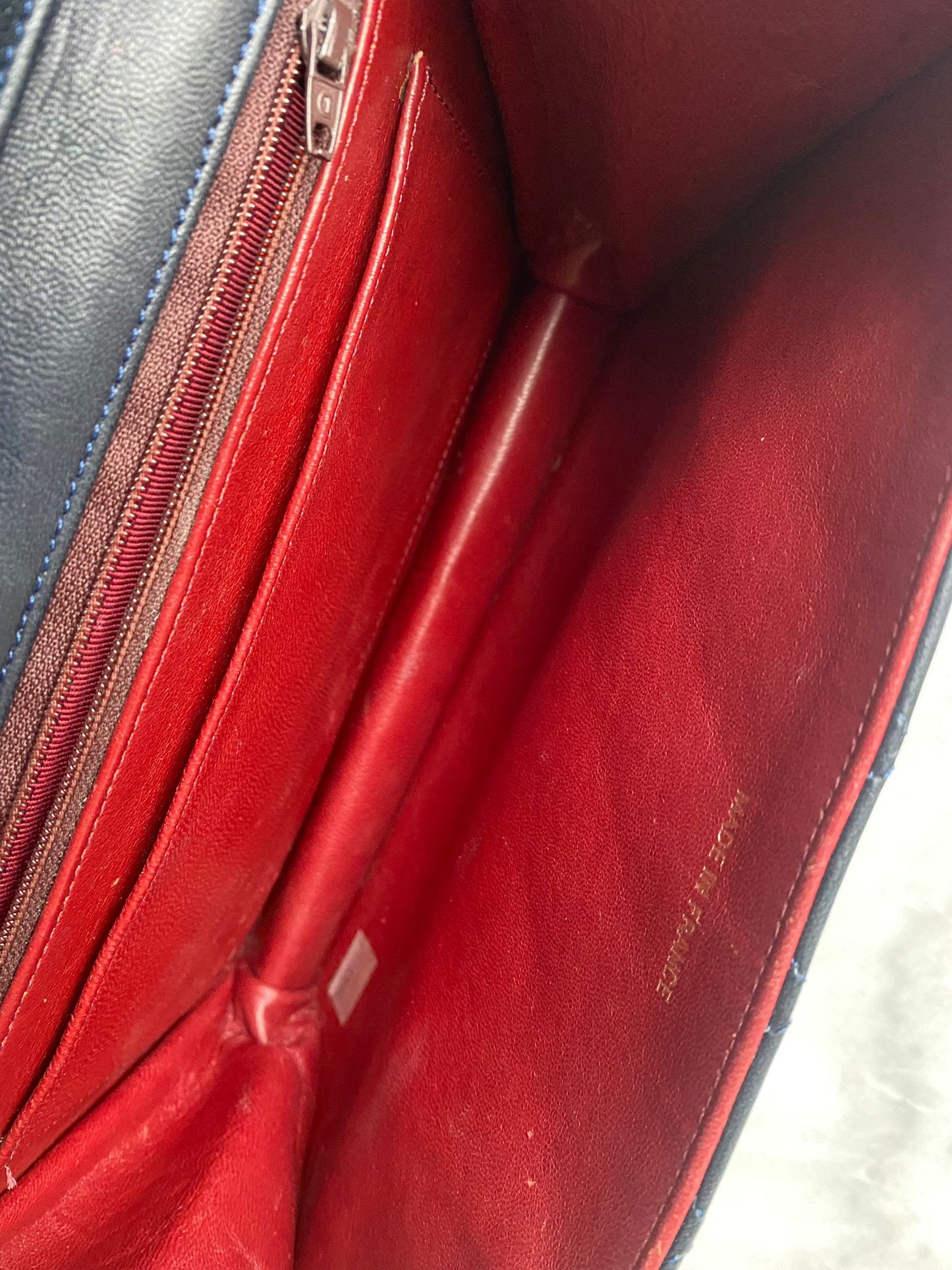 Leather flap bag