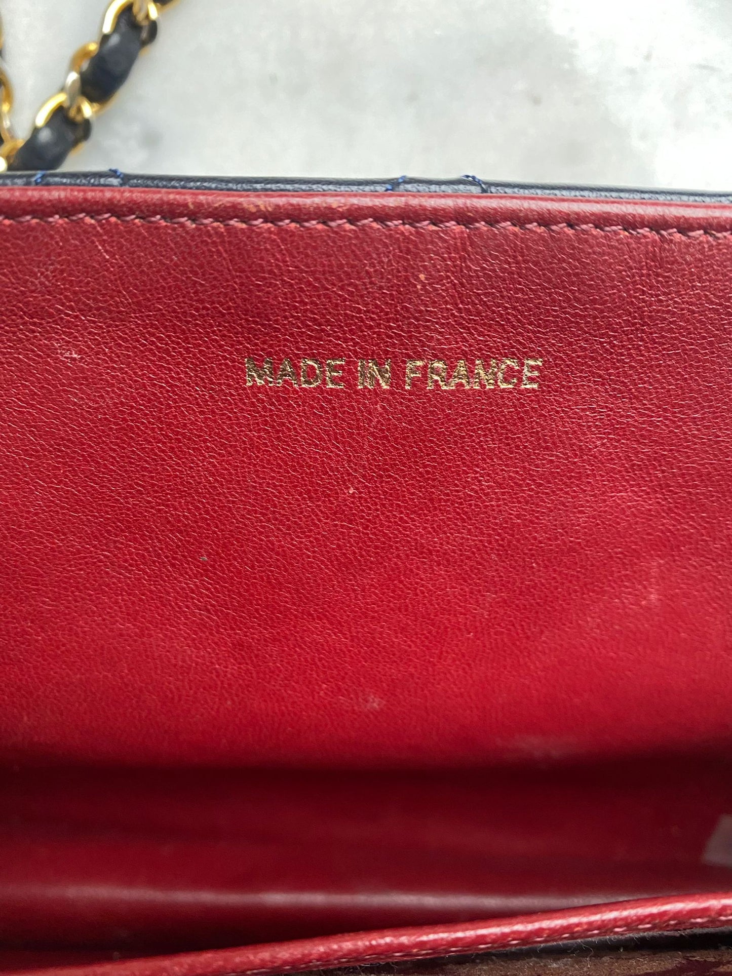Leather flap bag