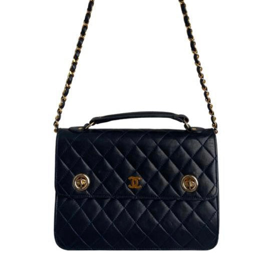 Leather flap bag