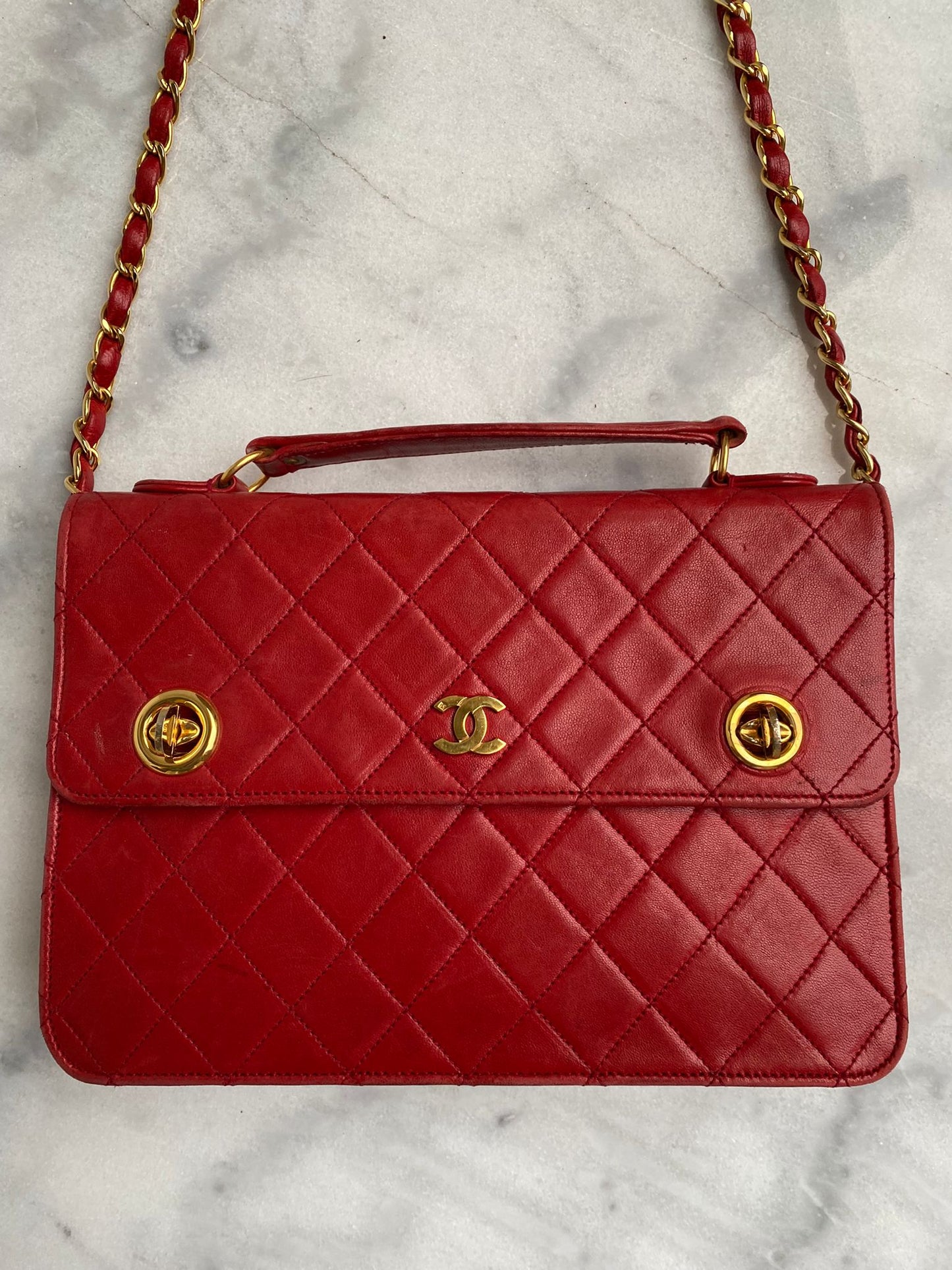 Leather flap bag
