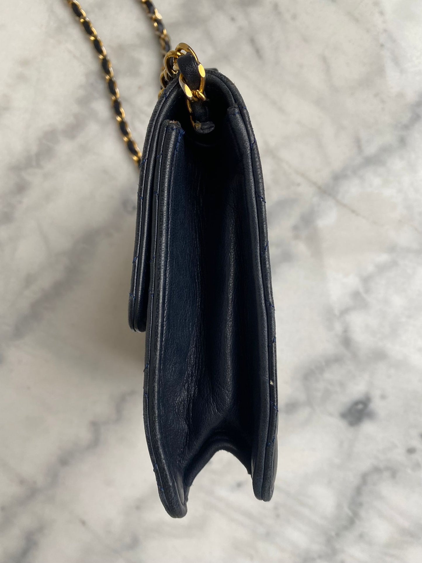Leather flap bag
