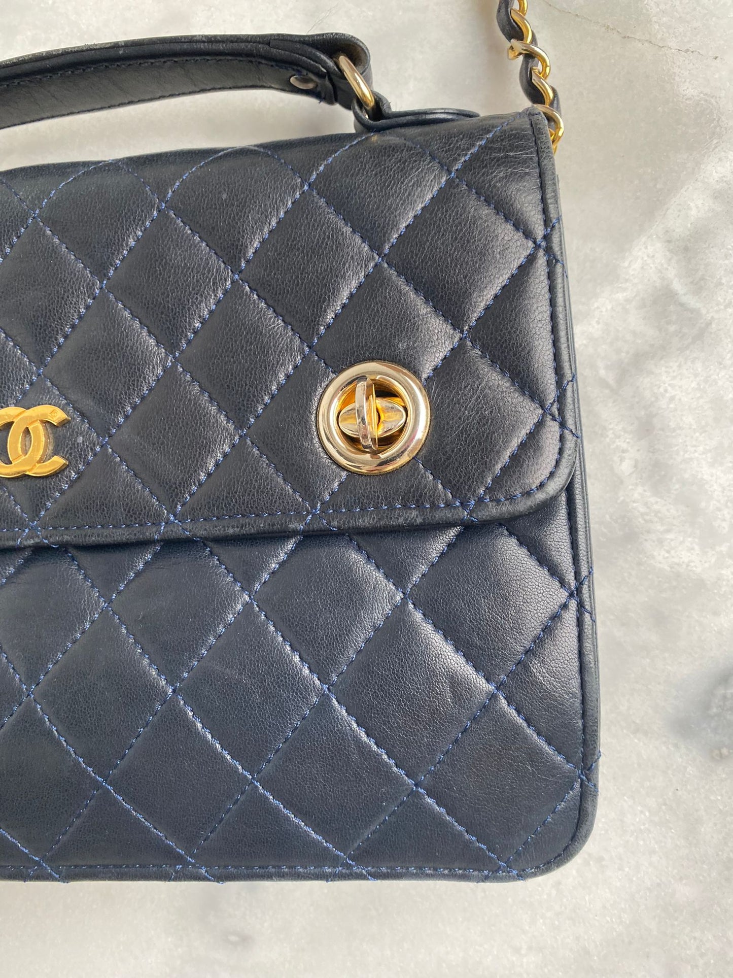 Leather flap bag