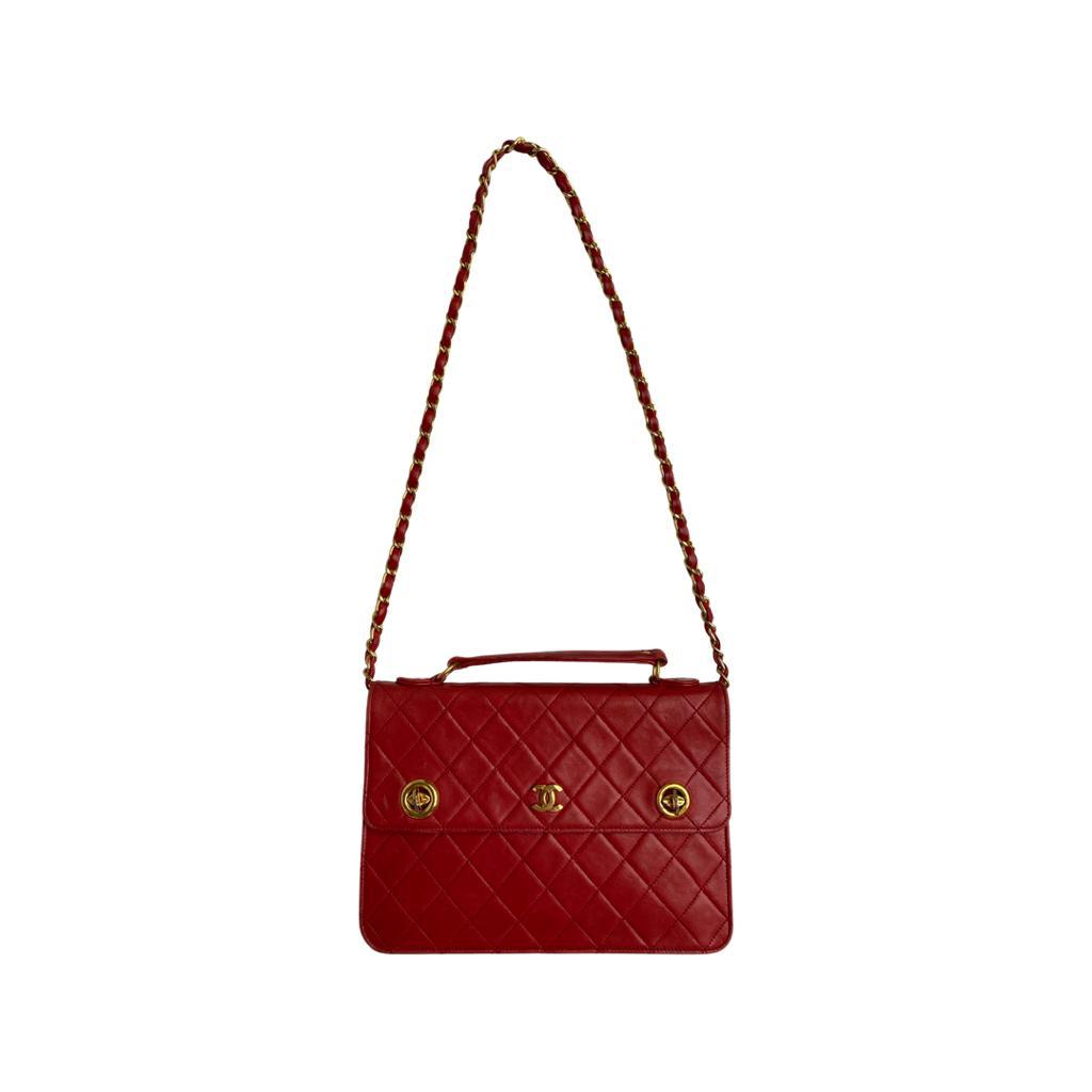 Leather flap bag