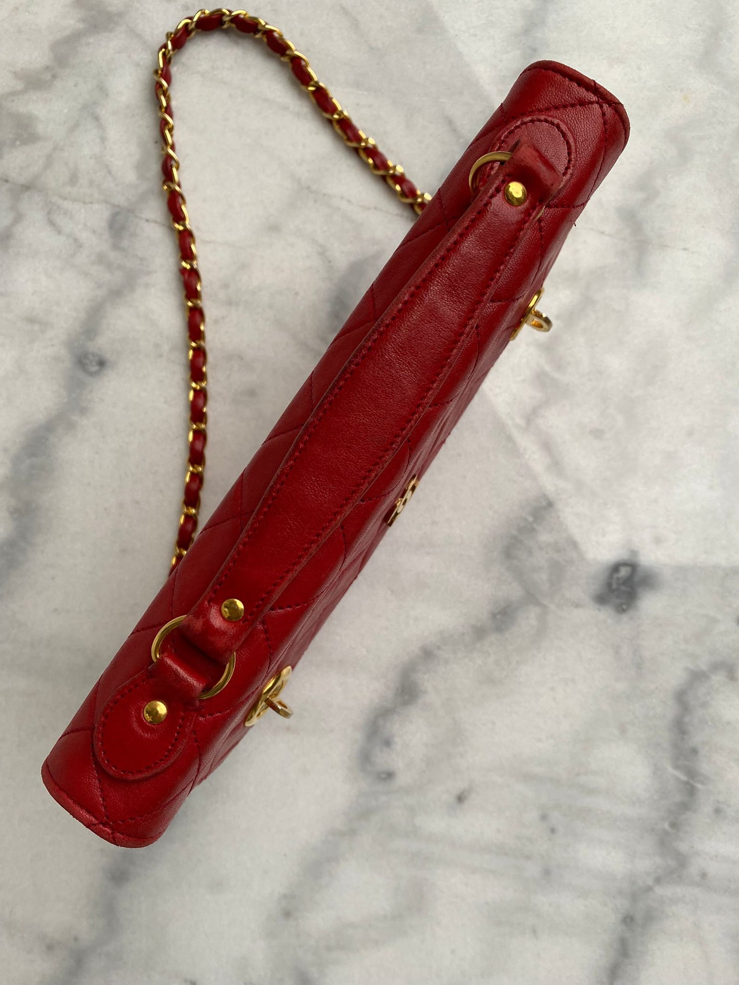 Leather flap bag