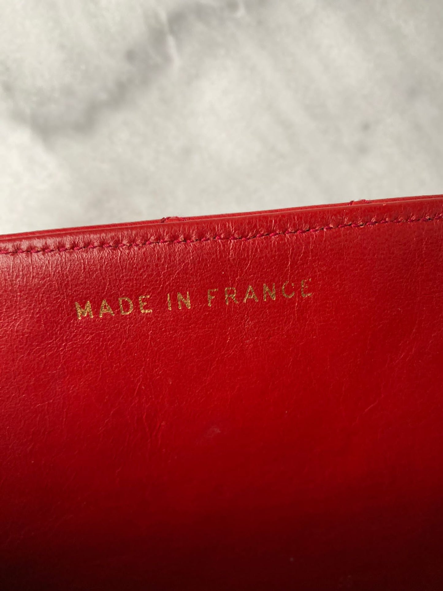 Leather flap bag