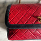 Chanel single flap bag red and black