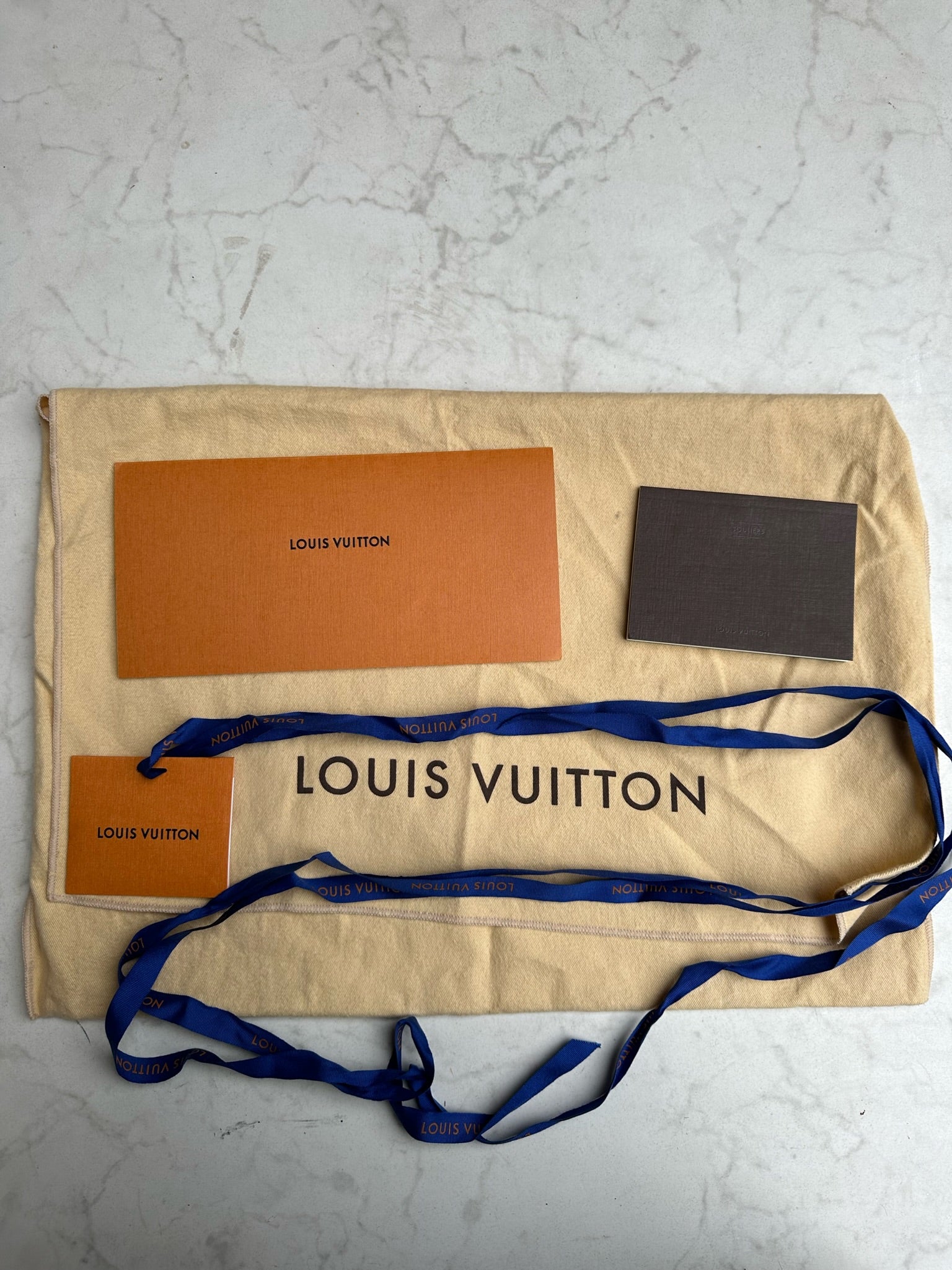 Authentic Louis Louis Vuitton Dust Bag Blue Letters Preloved LOUIS