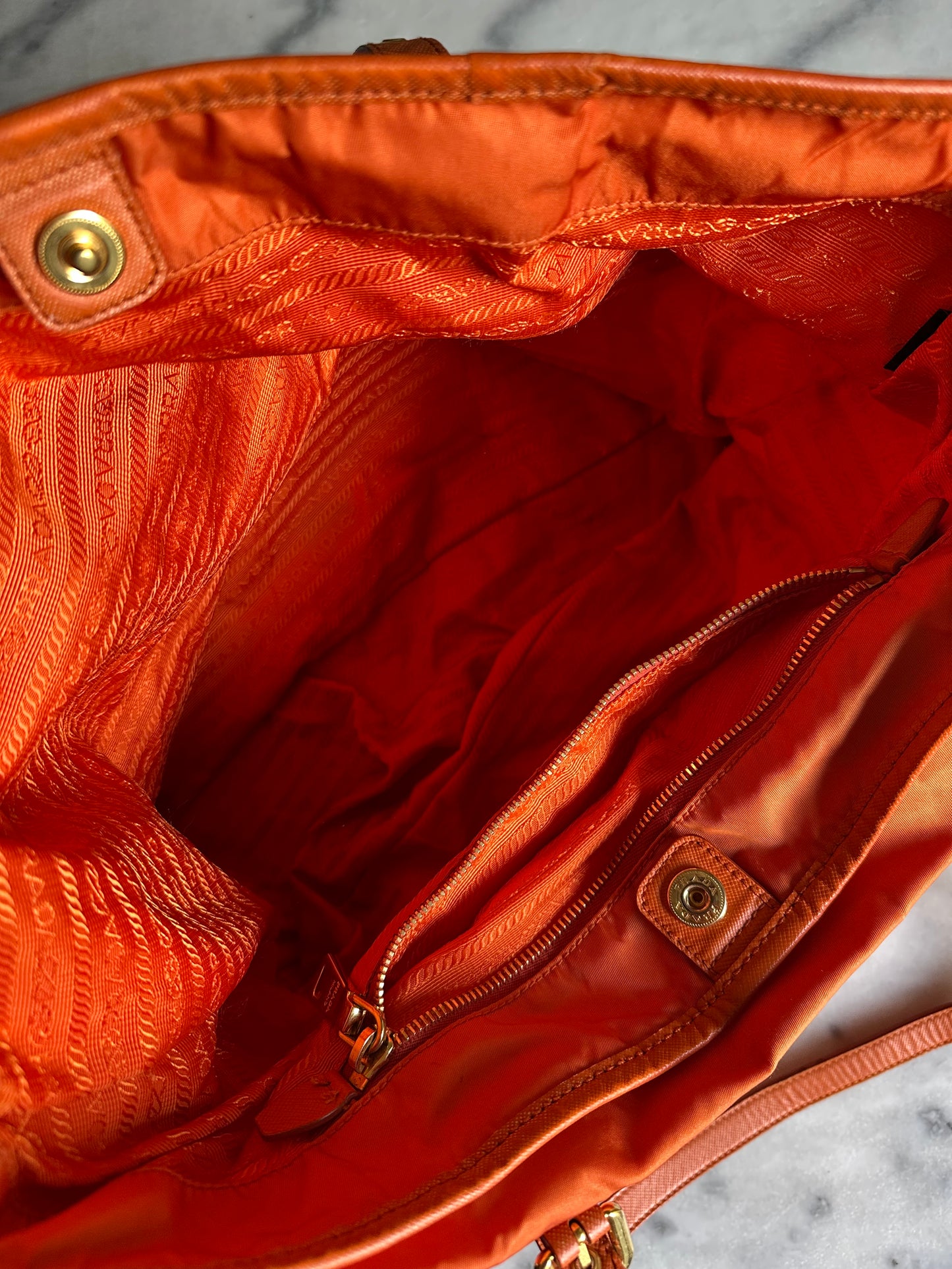 Prada shopper orange