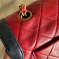 Chanel single flap bag red and black