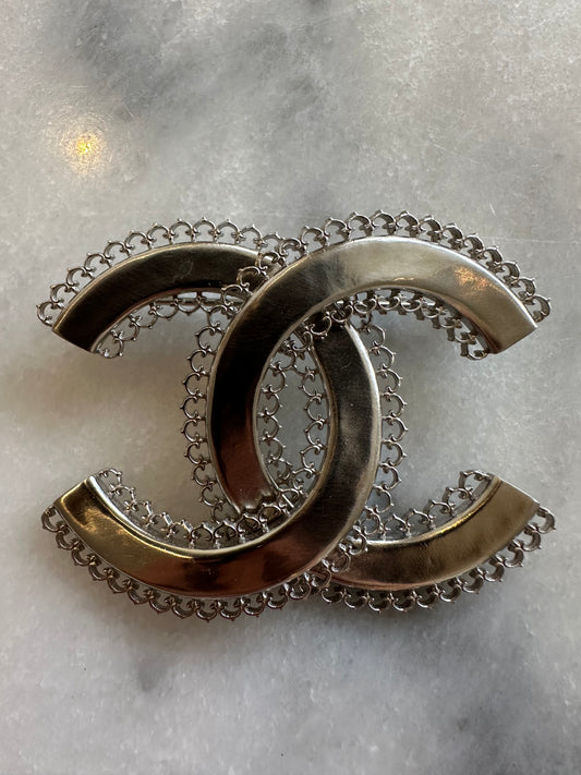 Chanel broche silver