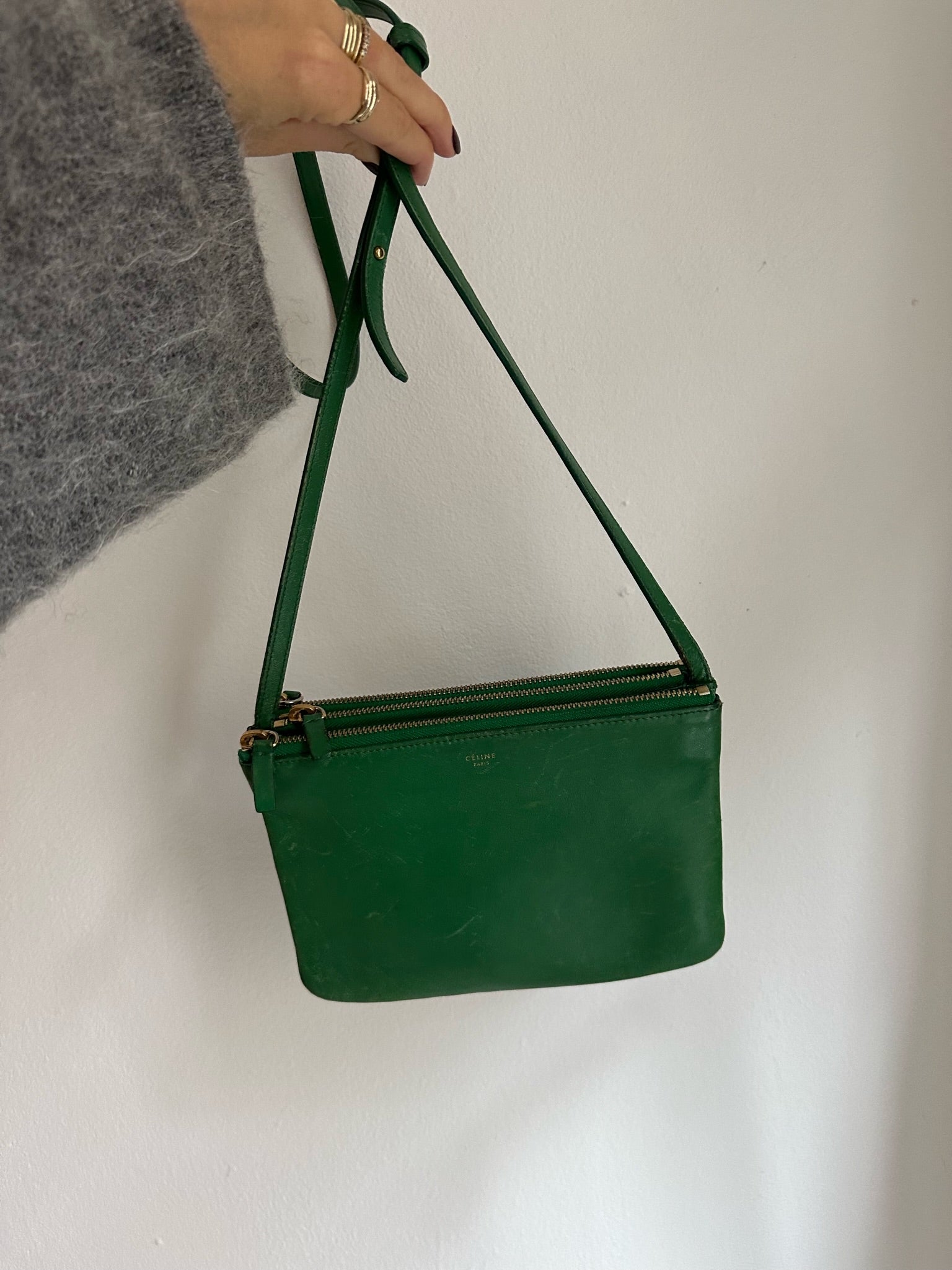 Celine trio bag best sale green