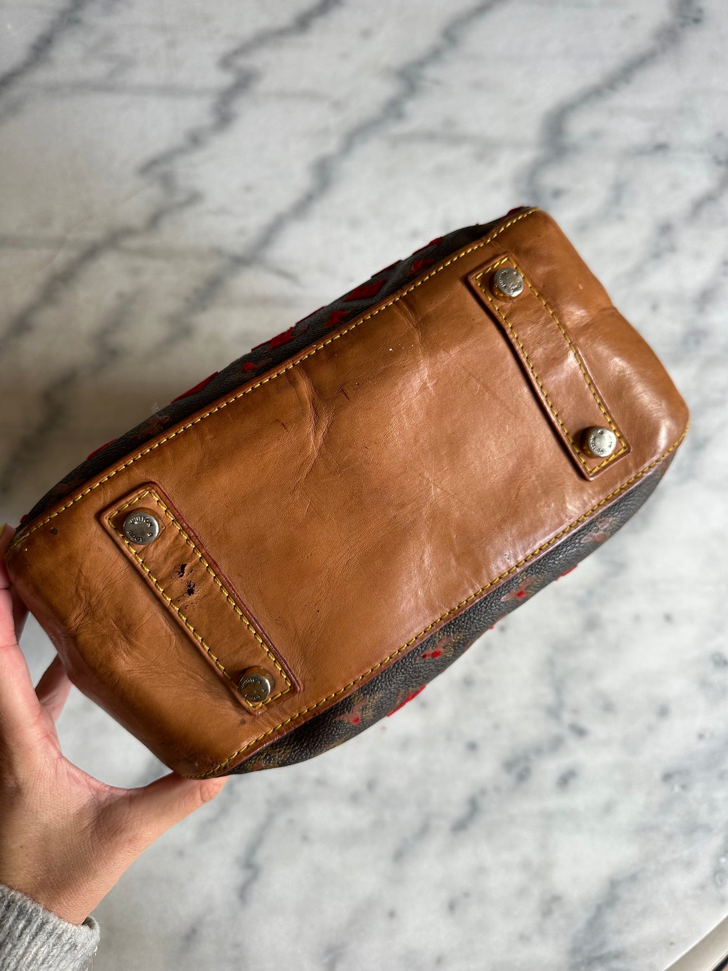 Louis Vuitton rouge monogram Tuffetage Deauville bag