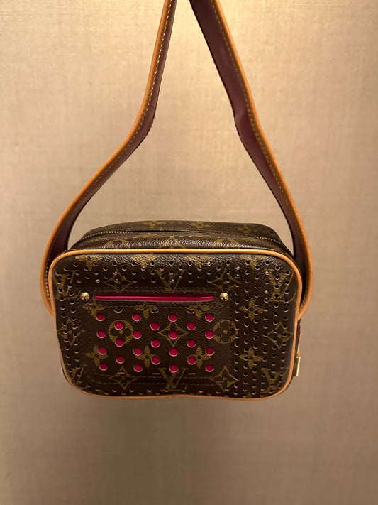 Perforated Monogram Canvas Fuschia Mini Trocadero