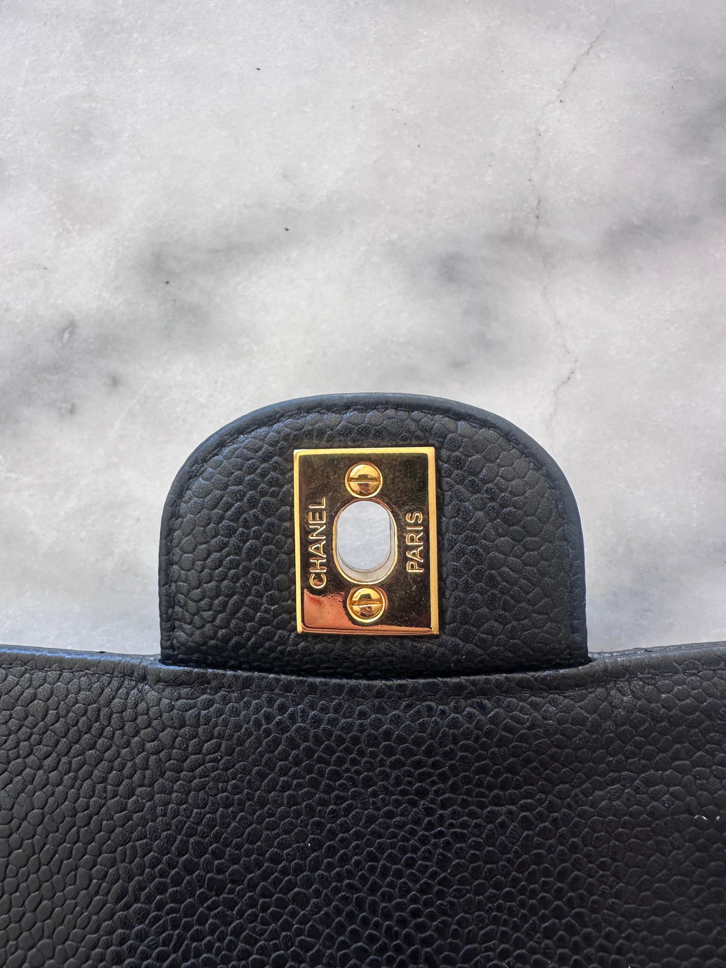 Chanel classic flap caviar