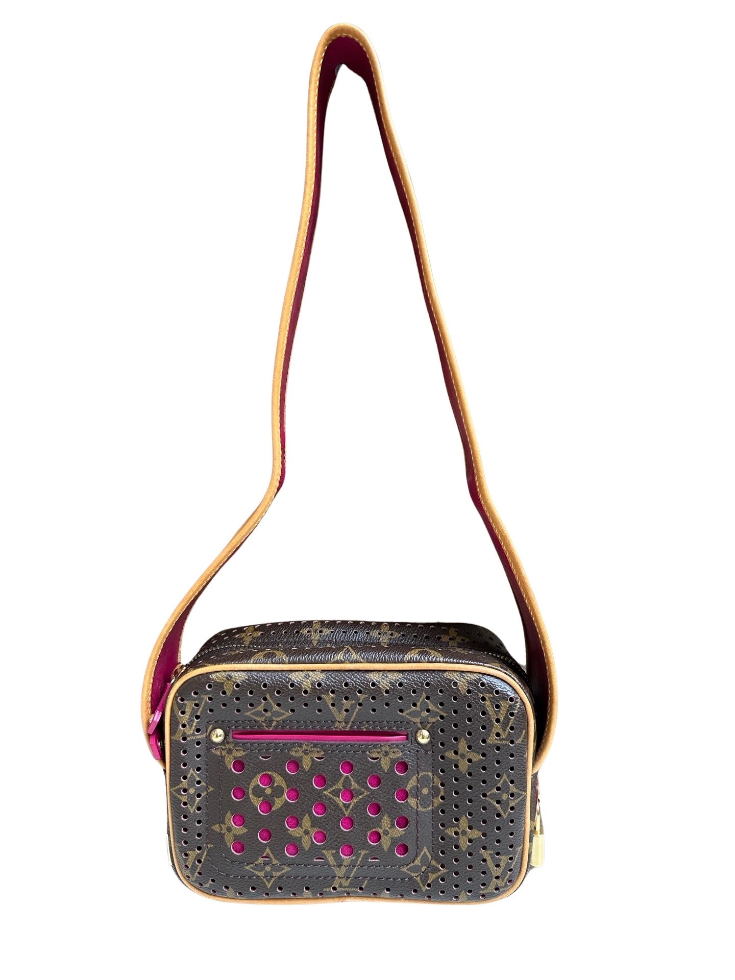 Perforated Monogram Canvas Fuschia Mini Trocadero