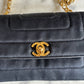 Chanel mini classic single flap bag in black silk