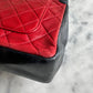 Chanel single flap bag red and black