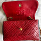 Chanel single flap bag red and black