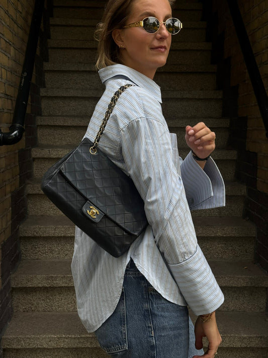 Chanel medium Classic double flap bag black