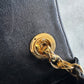 Chanel mini classic single flap bag in black silk