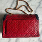 Chanel single flap bag red and black