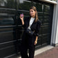 Chanel mini classic single flap bag in black silk