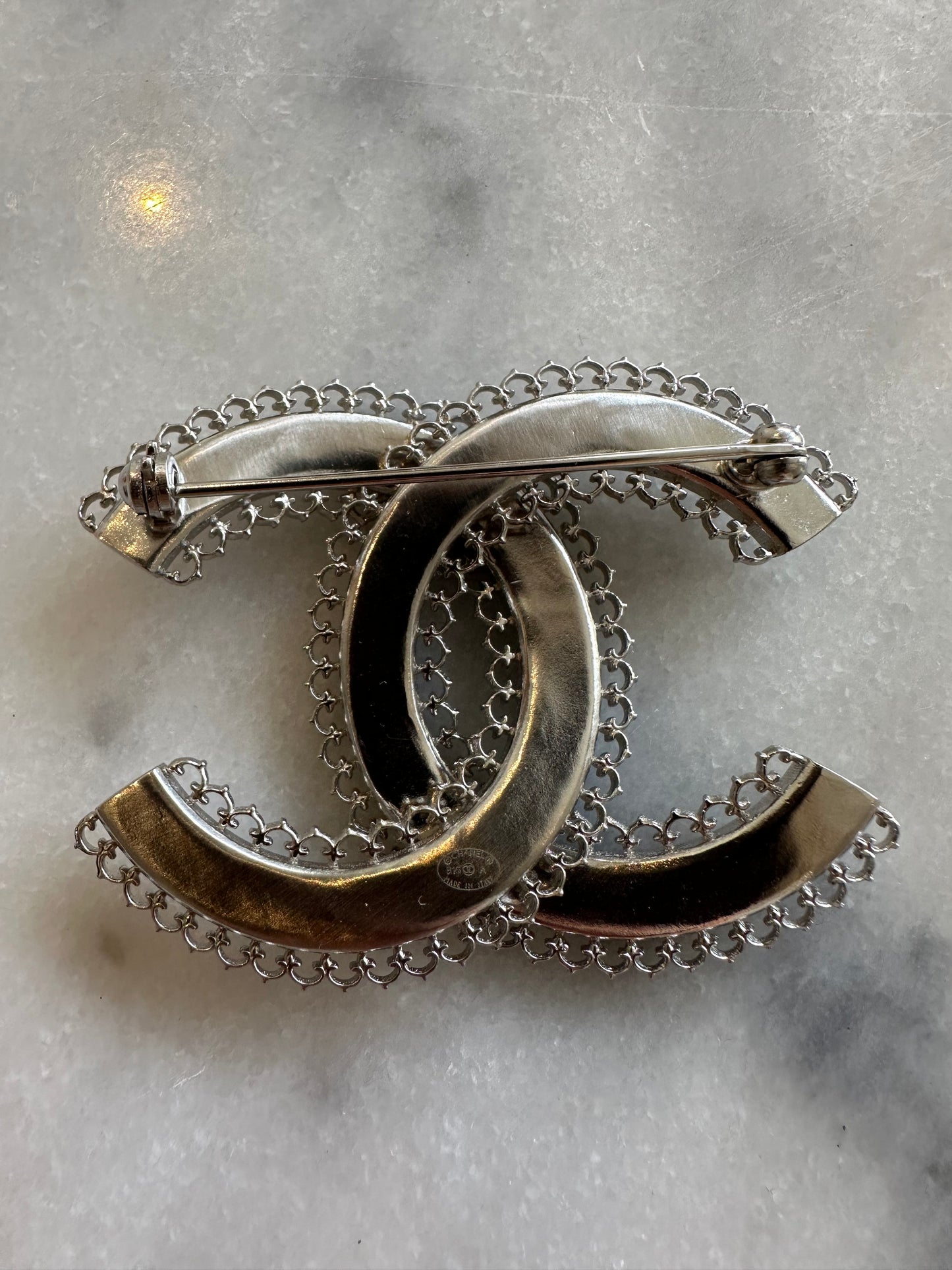 Chanel broche silver