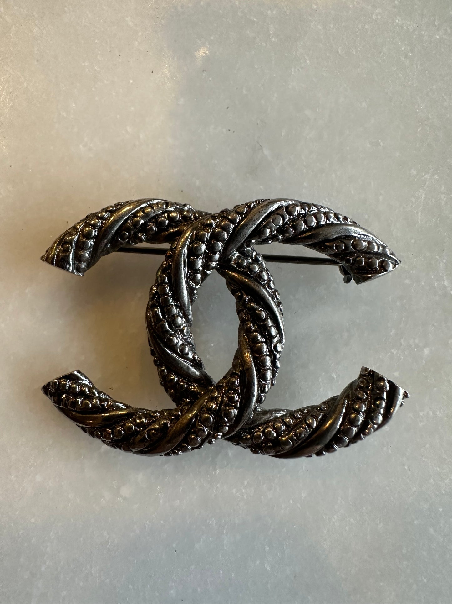 Chanel broche silver