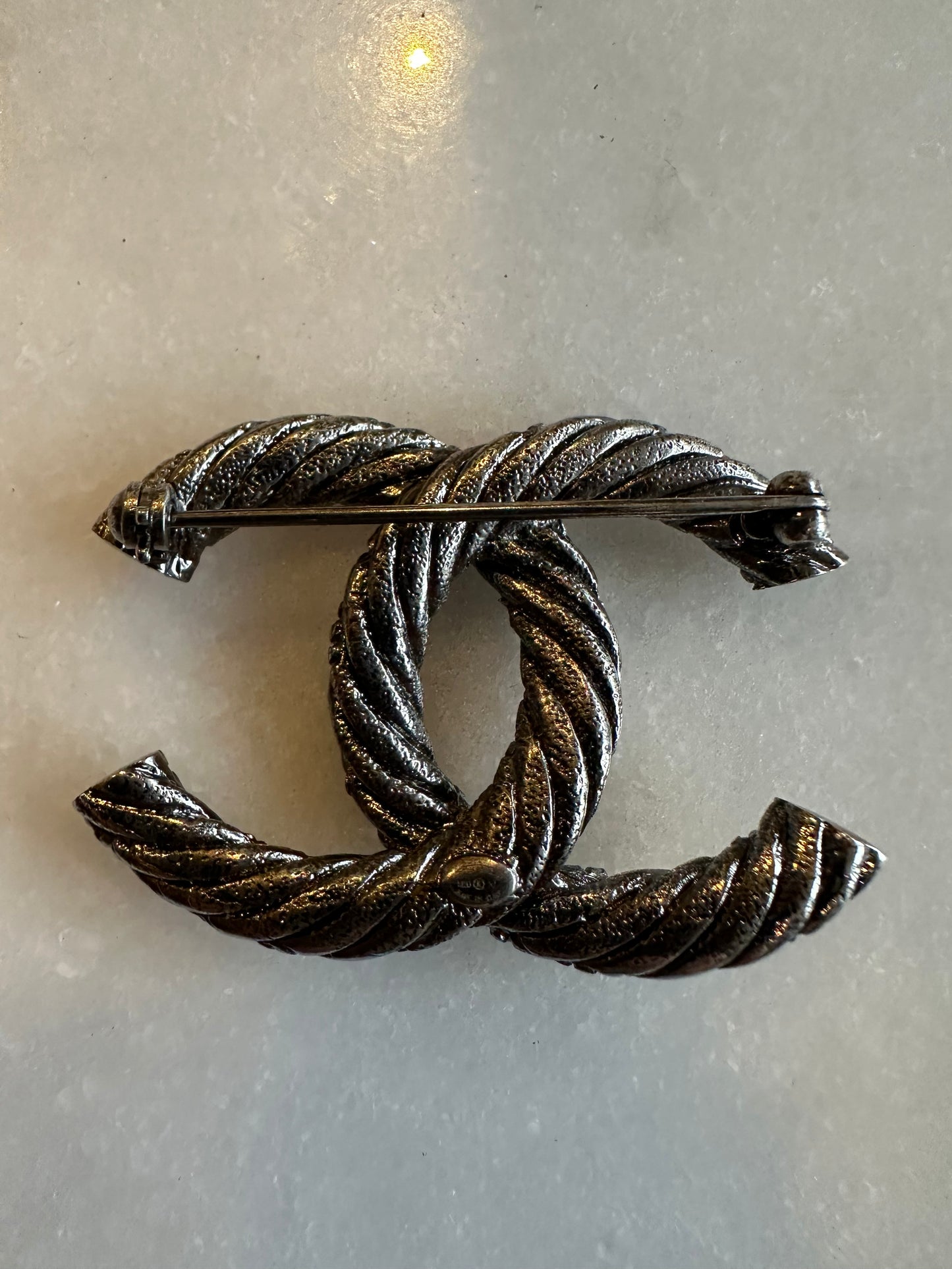 Chanel broche silver