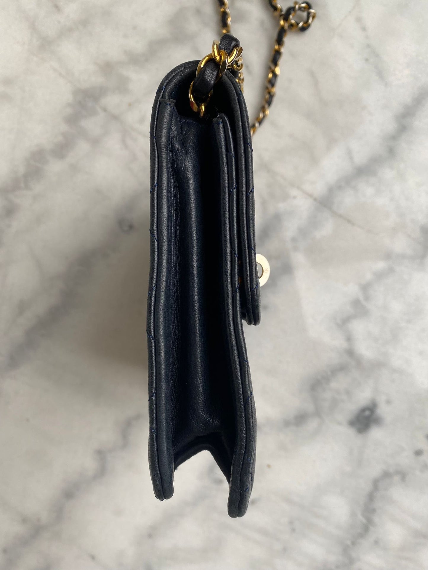 Leather flap bag