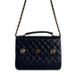 Leather flap bag