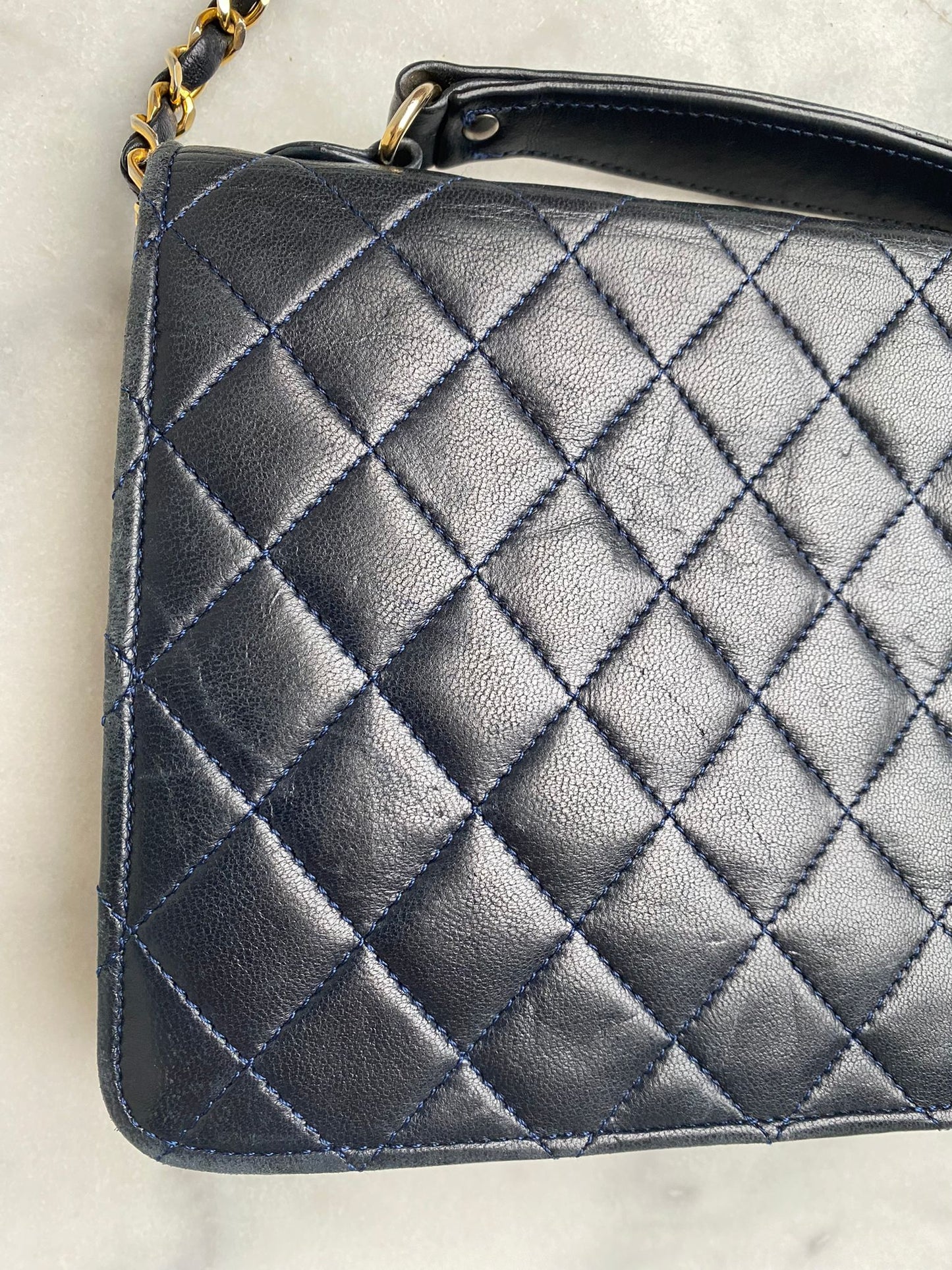Leather flap bag